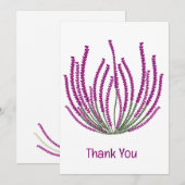 Carte De Remerciements Fleurs Heather (Devant / Derrière)