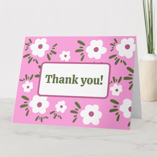 Carte De Remerciements Fleurs heureuses (Devant)