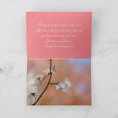 Carte De Remerciements Fleurs japonaises d'abricot (Intérieur)