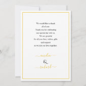 Carte De Remerciements Fleurs jaunes, arche avec mariage de automne photo (Dos)