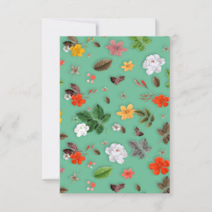 Carte De Remerciements Fleurs jaunes et roses blanches 14