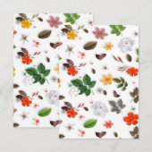 Carte De Remerciements Fleurs jaunes et roses blanches 15 (Devant / Derrière)