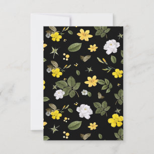 Carte De Remerciements Fleurs jaunes et roses blanches 2