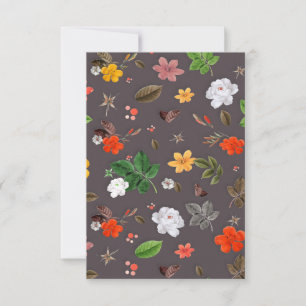 Carte De Remerciements Fleurs jaunes et roses blanches 26