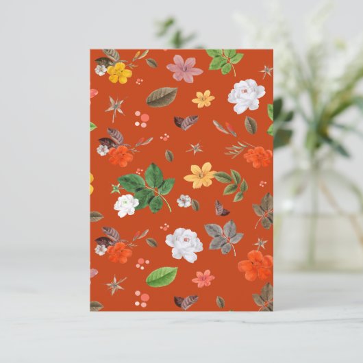 Carte De Remerciements Fleurs jaunes et roses blanches 9 (Debout devant)