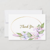 Carte De Remerciements Fleurs Lily rose de fête Cadre doré Belle (Devant)