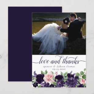Carte De Remerciements Fleurs luxuriantes   Purple and Rose Rose Garland 