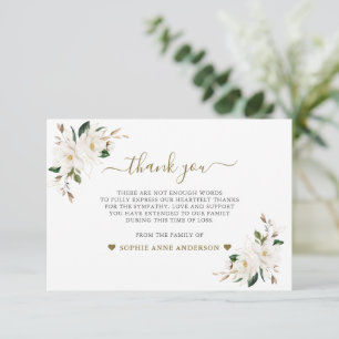 Carte De Remerciements Fleurs Magnolia Blanches Photo En Mémoire Amoureus