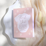 Carte De Remerciements Fleurs marguerites Baby shower floral rose Boho<br><div class="desc">Une carte de remerciement qui correspond à notre collection de Baby showers Bodysuit Little Sibling Boho. Cette carte pliée est composée d'un arrière - plan rose vif et d'un motif de fleurs blanches. "Merci" est écrit une élégante typographie de script. Ci-dessous, un message de remerciement peut être modifié. À l'intérieur...</div>