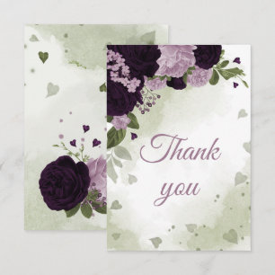 Carte De Remerciements fleurs mauves assez profondes et claires