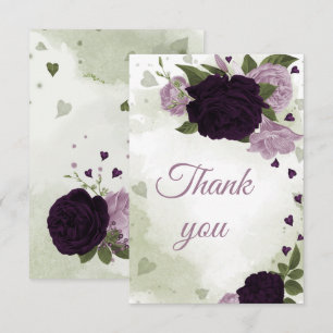 Carte De Remerciements fleurs mauves assez profondes et claires