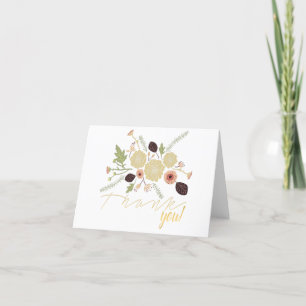 Carte De Remerciements Fleurs Motif Jouer Crème de Pêche Whimsical