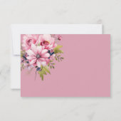 Carte De Remerciements Fleurs Noir Rose Fleurs Sombre Esthétique Mariage (Dos)