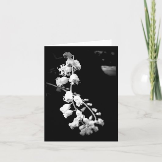 Carte De Remerciements Fleurs noires et blanches simples (Devant)