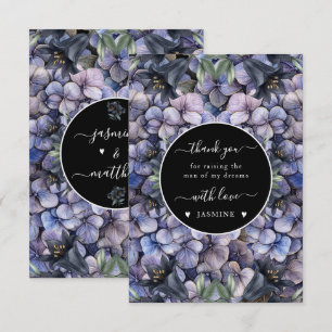 Carte De Remerciements Fleurs noires lunatiques Mariage classique Mère du
