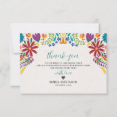 Carte De Remerciements Fleurs Nuestra Boda mexicaines Mariage botanique (Devant)