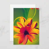 Carte De Remerciements Fleurs orange rouge rouge rouge rouge vert chitty  (Devant / Derrière)