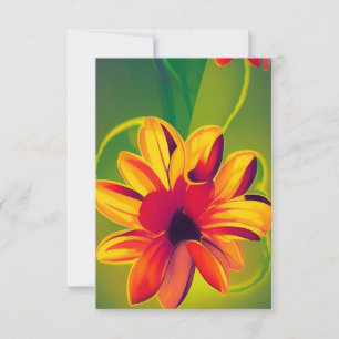 Carte De Remerciements Fleurs orange rouge rouge rouge rouge vert chitty 