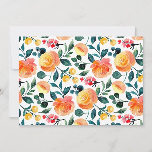 Carte De Remerciements Fleurs oranges rustiques Nom personnalisé de la do (Dos)