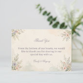 Carte De Remerciements Fleurs pastel doux (Debout devant)