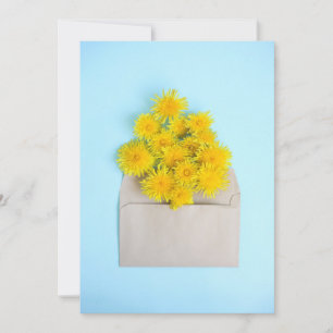 Carte De Remerciements Fleurs Pissenlits dans une enveloppe