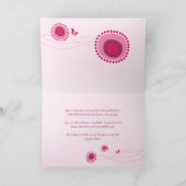 Carte De Remerciements Fleurs pointillées de rose et oiseaux joyeux Capri (Intérieur)