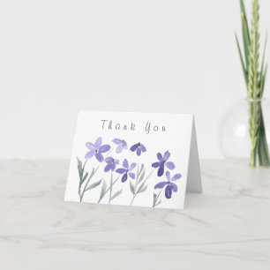 Carte De Remerciements Fleurs pourpres d'aquarelle