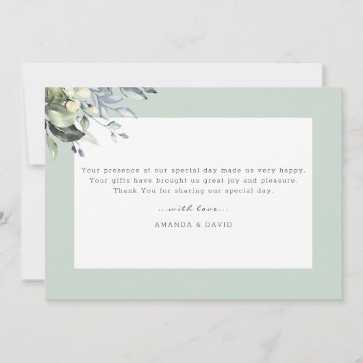 Carte De Remerciements Fleurs poussiéreuses verdure (Dos)