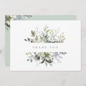 Carte De Remerciements Fleurs poussiéreuses verdure (Devant / Derrière)