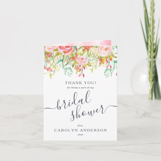 Carte De Remerciements Fleurs printanières et estivales | Remerciements p (Devant)