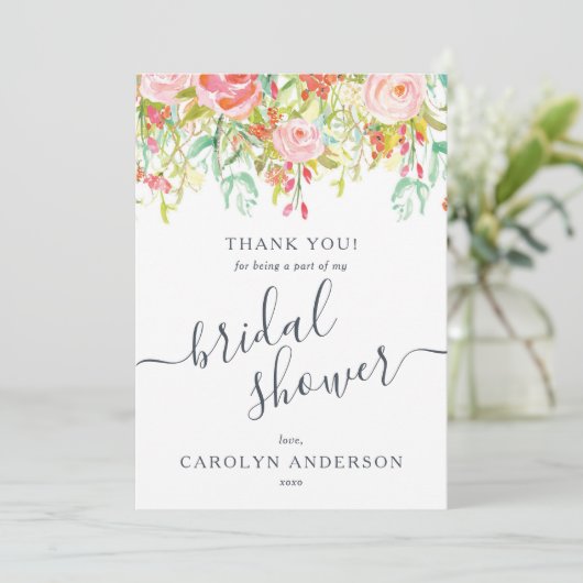 Carte De Remerciements Fleurs printanières et estivales | Remerciements p (Debout devant)