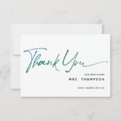 Carte De Remerciements Fleurs romantiques Fête des mariées de script mode (Devant)