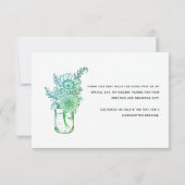 Carte De Remerciements Fleurs romantiques Fête des mariées de script mode (Dos)