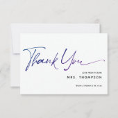 Carte De Remerciements Fleurs romantiques Mariage moderne de style script (Devant)