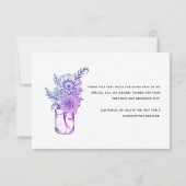 Carte De Remerciements Fleurs romantiques Mariage moderne de style script (Dos)