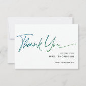 Carte De Remerciements Fleurs romantiques Mariage moderne Script (Devant)