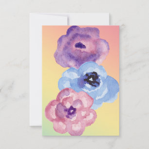 Carte De Remerciements Fleurs Rose aquarelle