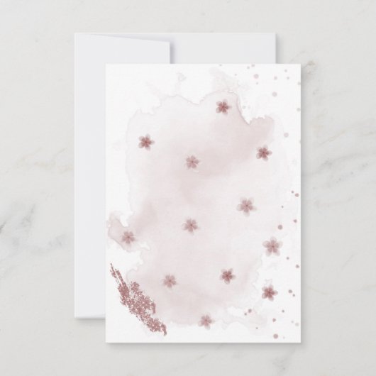 Carte De Remerciements fleurs rose mauve verdure (Dos)