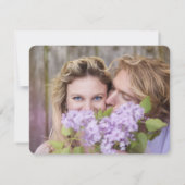 Carte De Remerciements Fleurs rose pointillées et mignonette Bissing Mari (Dos)