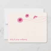 Carte De Remerciements Fleurs rose pointillées et mignonette Bissing Mari (Devant)