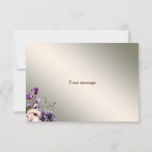 Carte De Remerciements Fleurs rose violet de fête Golden Elegant (Dos)