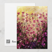 Carte De Remerciements Fleurs roses (Devant / Derrière)