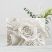 Carte De Remerciements Fleurs | Roses blanches (Debout devant)