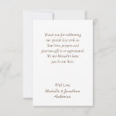 Carte De Remerciements Fleurs roses douces vertes Mariage floral (Dos)