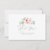 Carte De Remerciements Fleurs roses élégantes remerciements de baby showe (Devant)