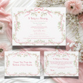 Carte De Remerciements Fleurs roses élégantes verdure