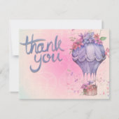 Carte De Remerciements fleurs roses et violettes (Devant)