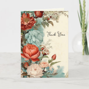 Carte De Remerciements Fleurs roses florales