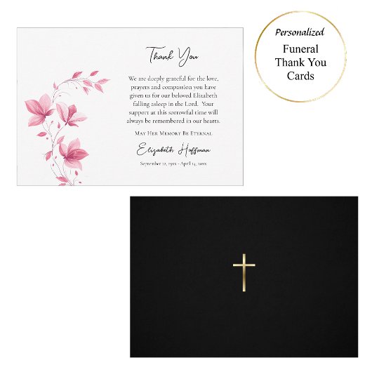 Carte De Remerciements Fleurs roses Gratuites Orthodoxes
