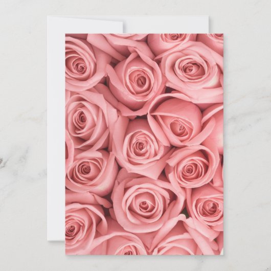 Carte De Remerciements Fleurs | Roses roses (Devant)